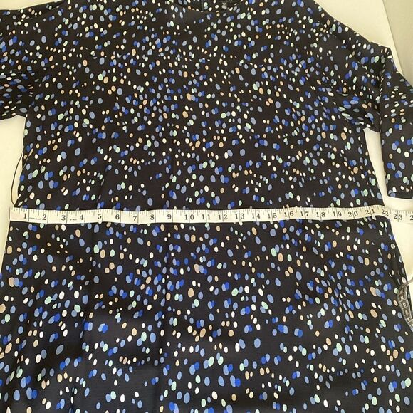 & Other Stories Navy Midi Dress w/ Multicolor Polka Dots and Wrap Waist Size 8 - Picture 12 of 14